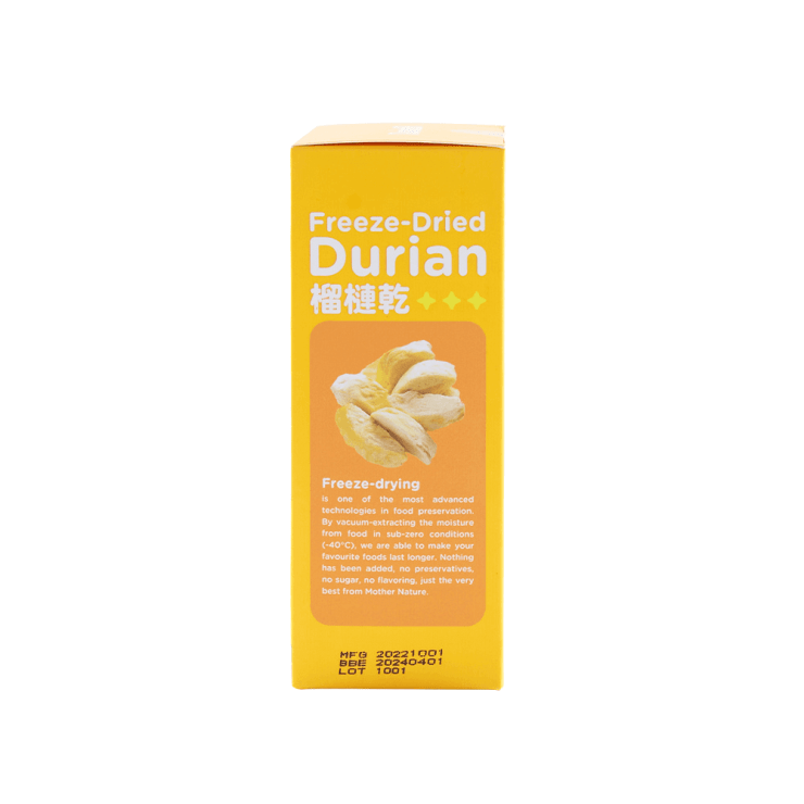 Freeze Dried Durian Snack side view - DurianBB